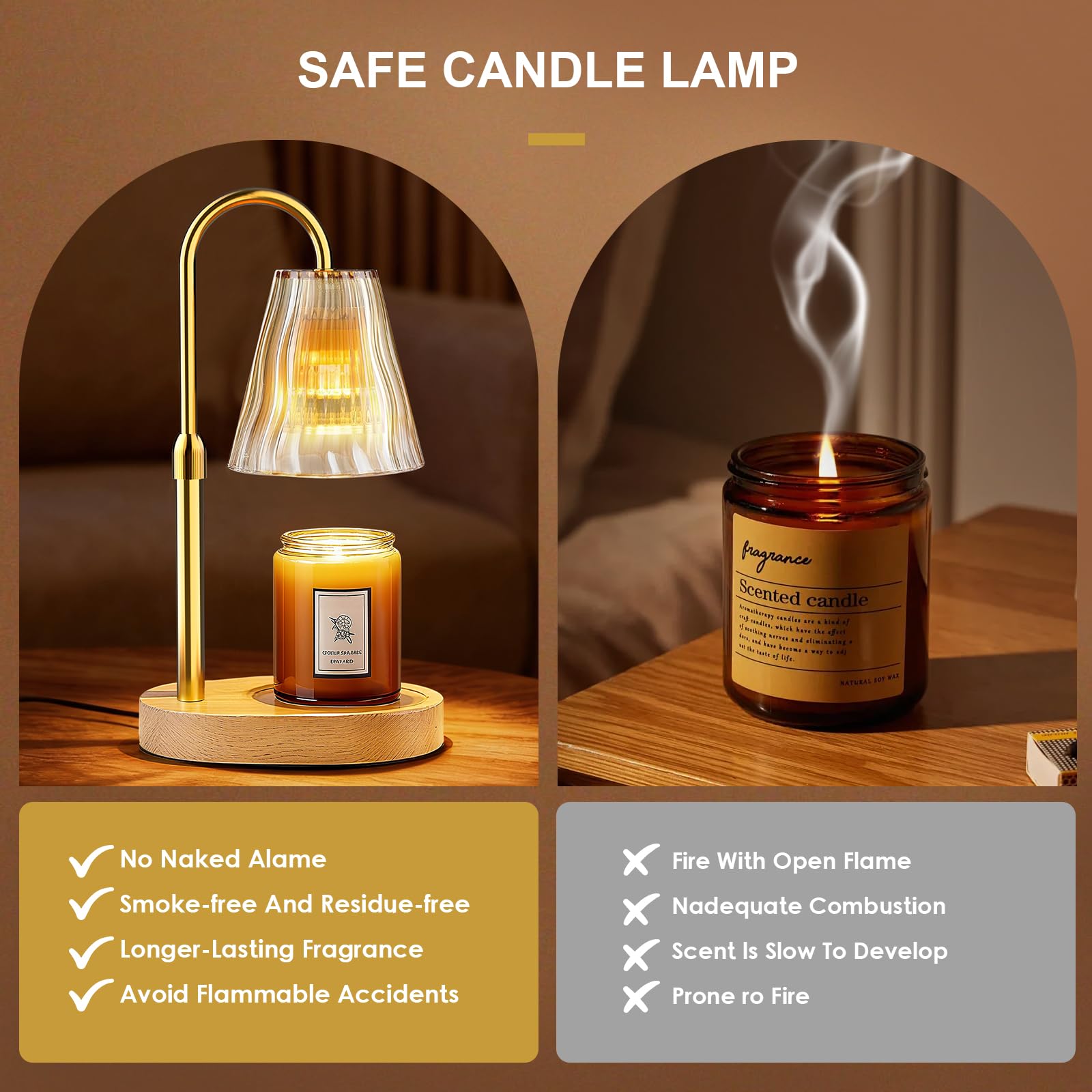 Lampada scalda candela con timer dimmerabile, regalo di compleanno per donne e mamme, decorazione per la casa, nuova decorazione per la casa, scaldacera per candele in barattolo, con 2 lampadine