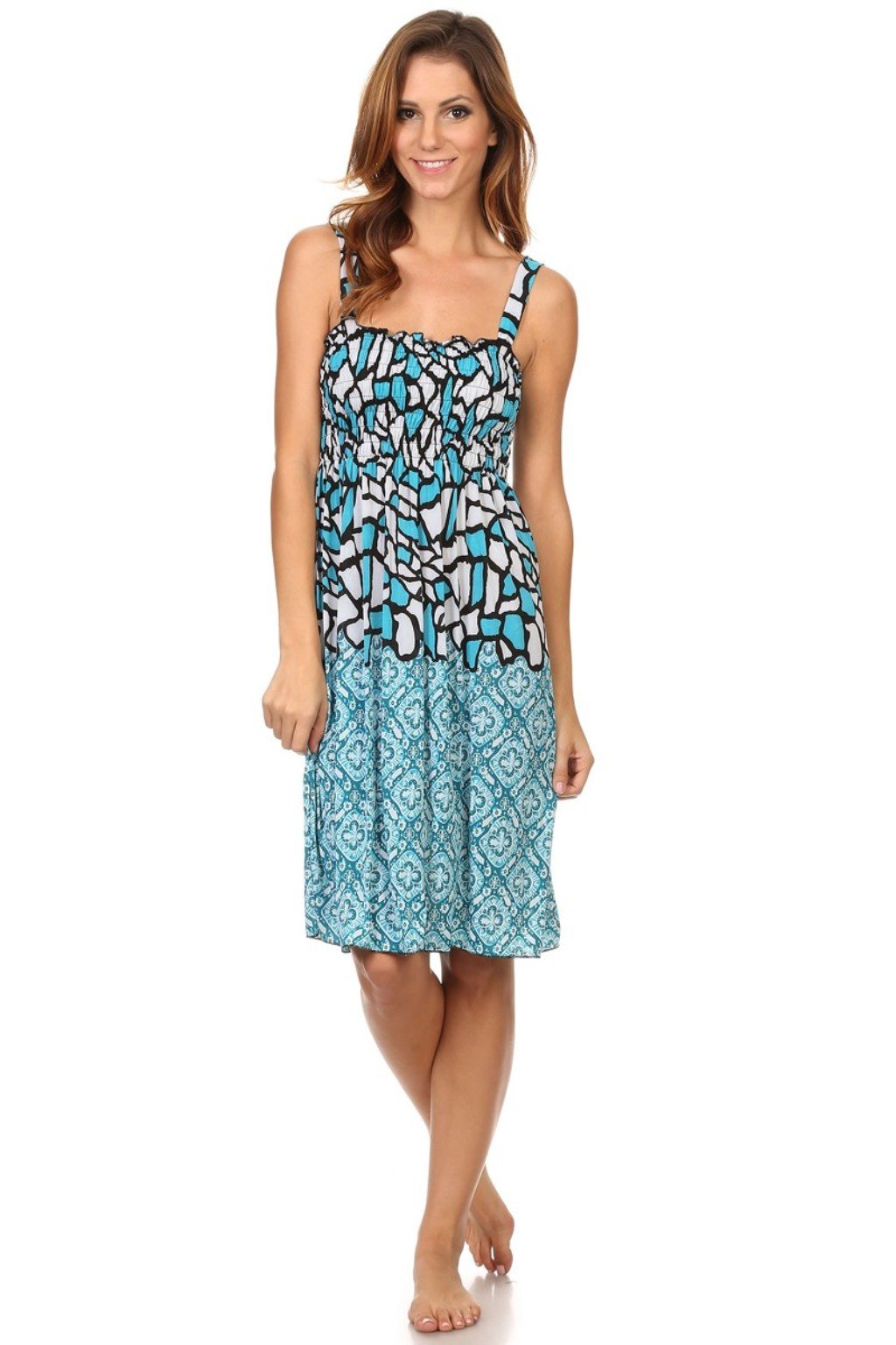 2626 Sun Dress Multi Colors Stretch Knee High Tank Top Women Dress