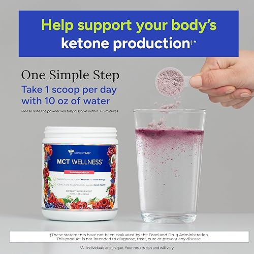 Miniatura 2 de Gundry MD MCT Wellness Polvo para apoyar la energía, la producción de cetonas y la salud cerebral, apto para dieta cetogénica, sin azúcar (30
