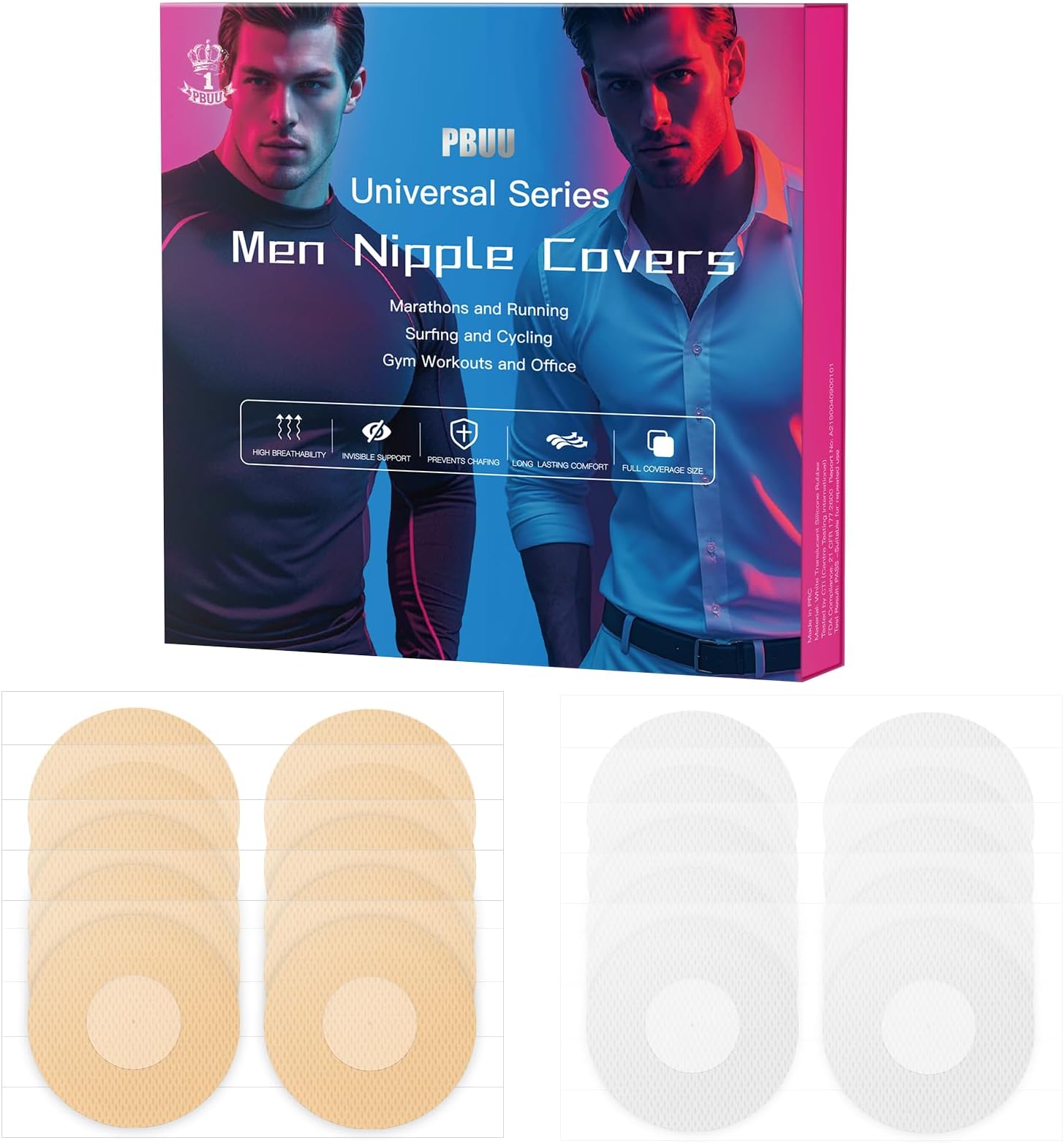 Mens Nipple Covers 100Pcs / 160Pcs / 60Pcs / 40Pcs / 20Pcs Running Nipple Guards for Men for Runners,Athletes,Daily Wear