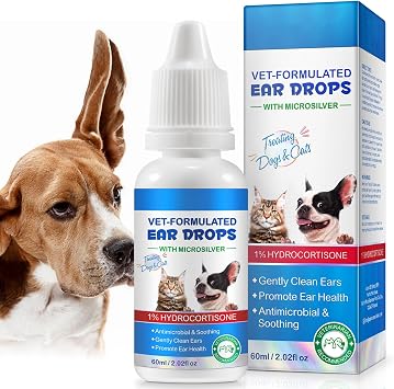 Dog & Cat Ear Drop with 1% Hydrocoritisone for Dog Yeast Ear Infections