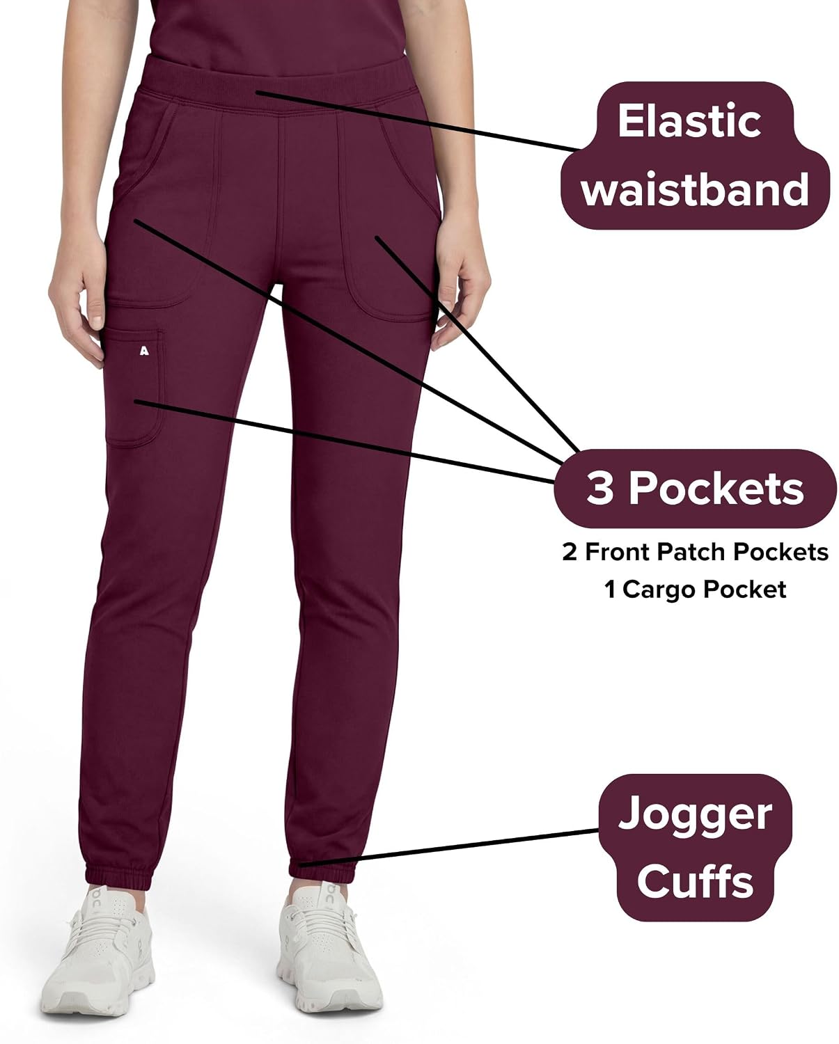 Allheart Scrub Sets for Woman, Layered V-Neck Top & Mid Rise Pull-On Jogger Scrub Pant with 6 Pockets womens scrubs