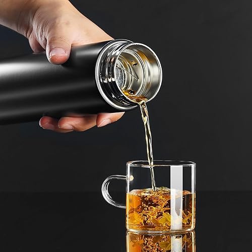 Miniatura 8 de Smart Drinkware - Termo al vacío de acero inoxidable, termo digital con pantalla LED, temperatura inteligente, botella de agua (rosa)