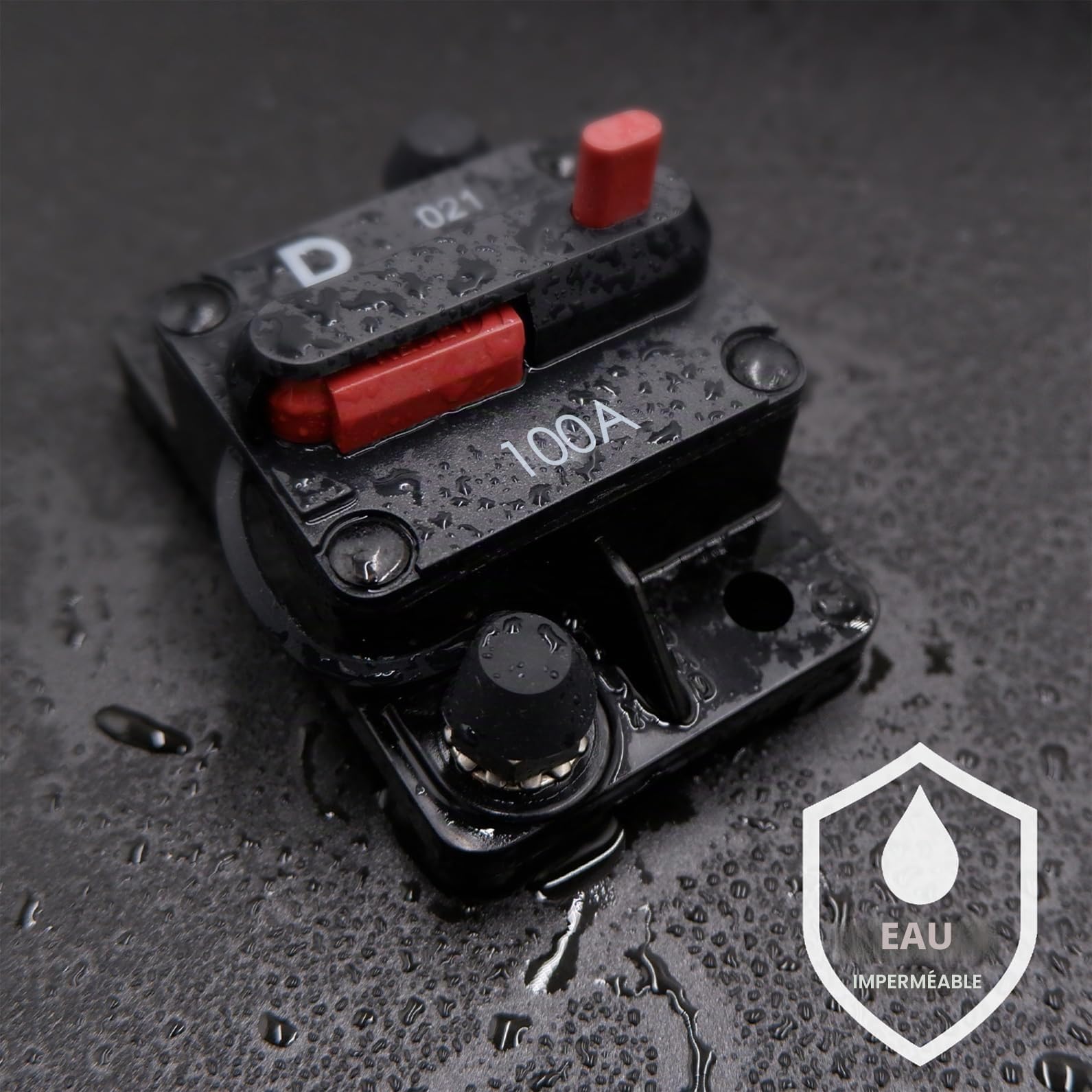 Disjoncteur Hi-Amp à goujon 1/4'' 100A 12 V 48 V DC étanche IP67 interrupteur de batterie thermique protection à réarmement manuel T3 pour Marin RV Caravan Pièces du système solaire