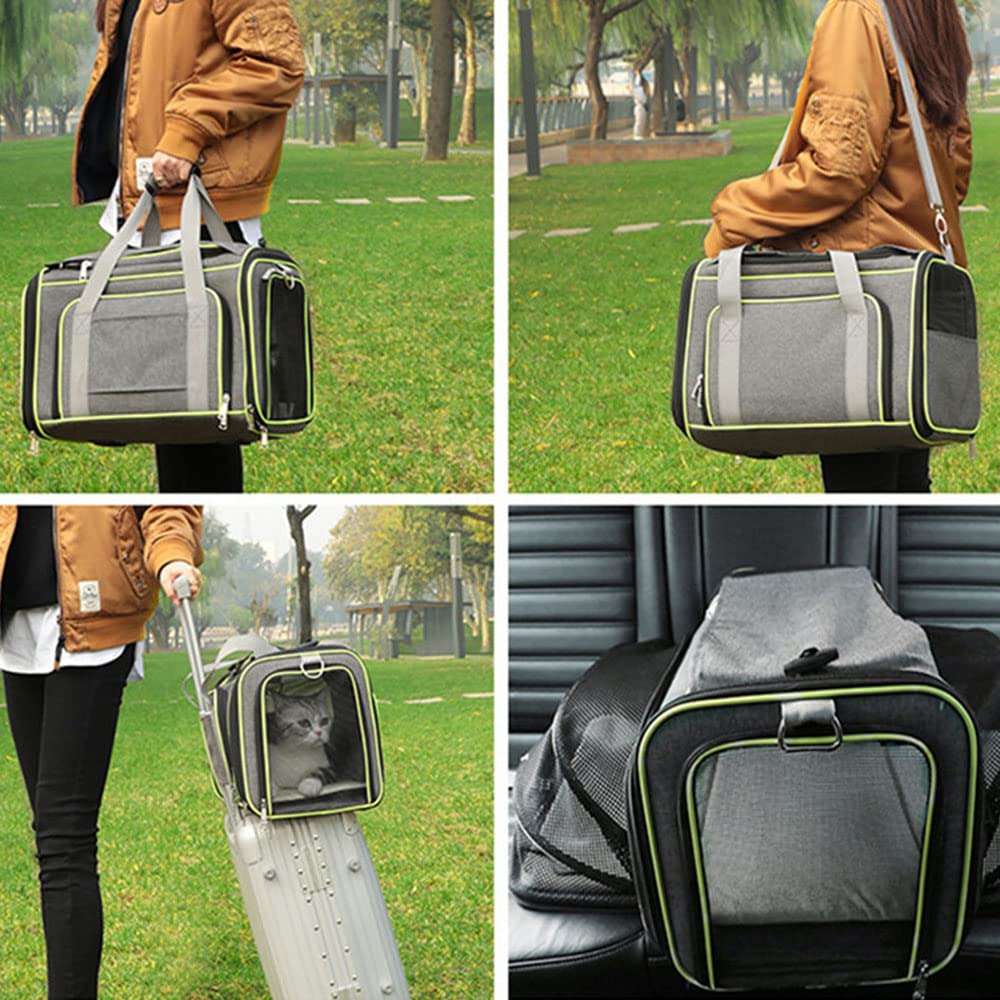 Transportbox Katze, Transporttasche Katze, kleine Hunde, Transportbox Hund, Katzentransportbox, katzentransportbox, Hundetransportbox im Auto oder in der Bahn Green