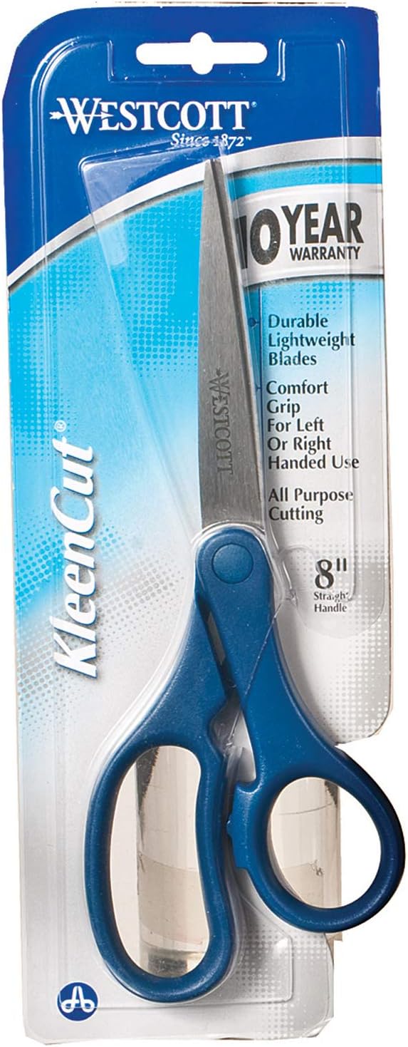 Westcott 13821-030 8" Kleencut Straight Shears Blue/Purple
