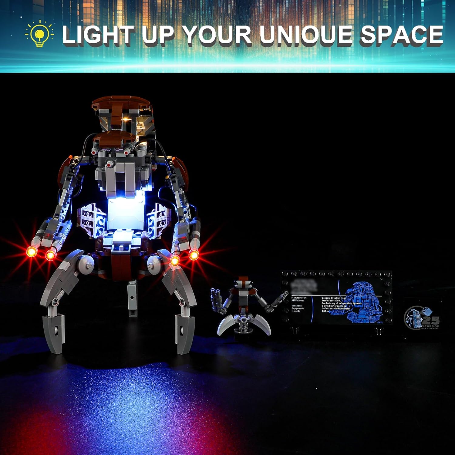 LED Light Kit for Lego 75381 Droideka Set, Compatible with Lego 75381 Building Blocks Model(Not Include Blocks Set) image 2