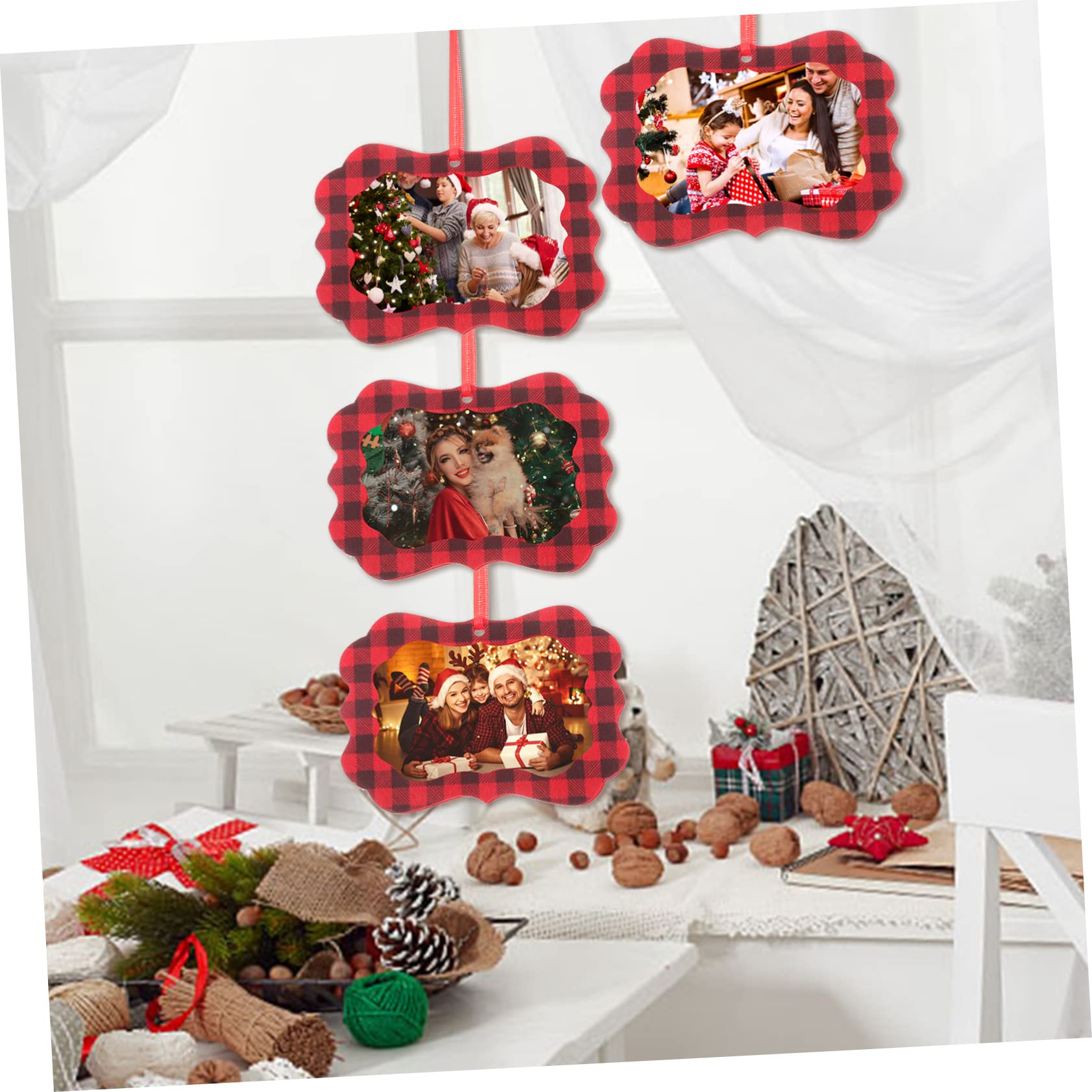 ABOOFAN 4 Juegos De Colgantes Para Árbol De Navidad De Fieltro Para Decorar Fotos 12 Unidades X 4
