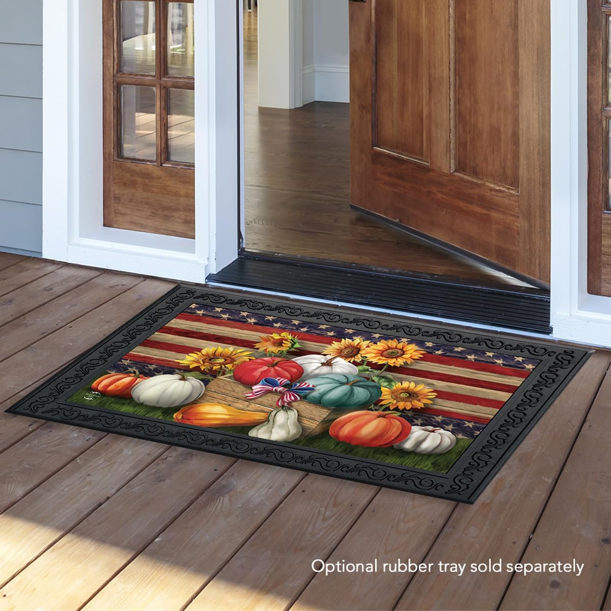 Briarwood Lane Patriotic Pumpkins Autumn Doormat
