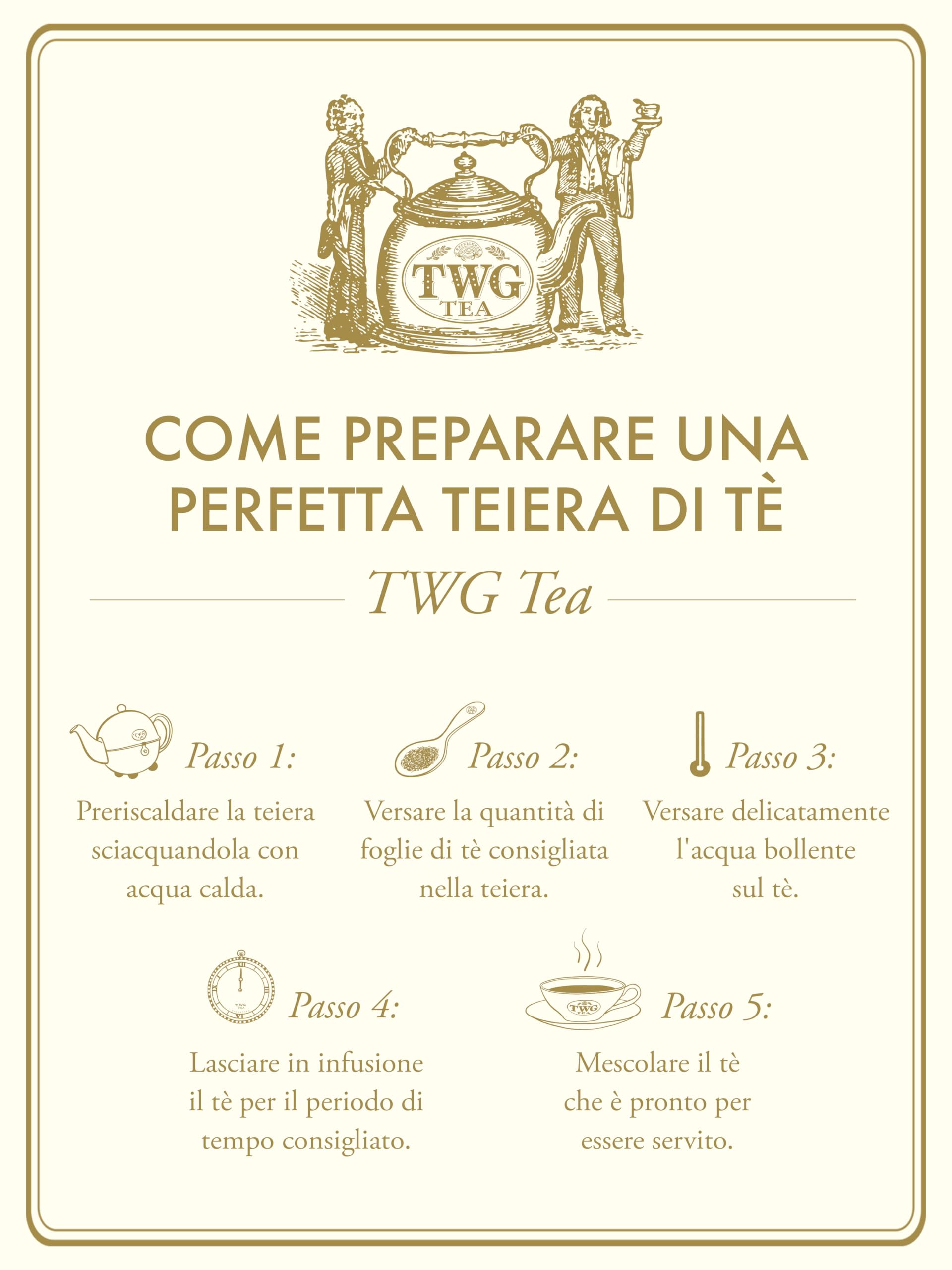 TWG Tea | Emperor Pu Erh. Miscela di tè nero in foglia, in un'elegante scatola di latta Haute Couture. Confezione regalo da 100 g