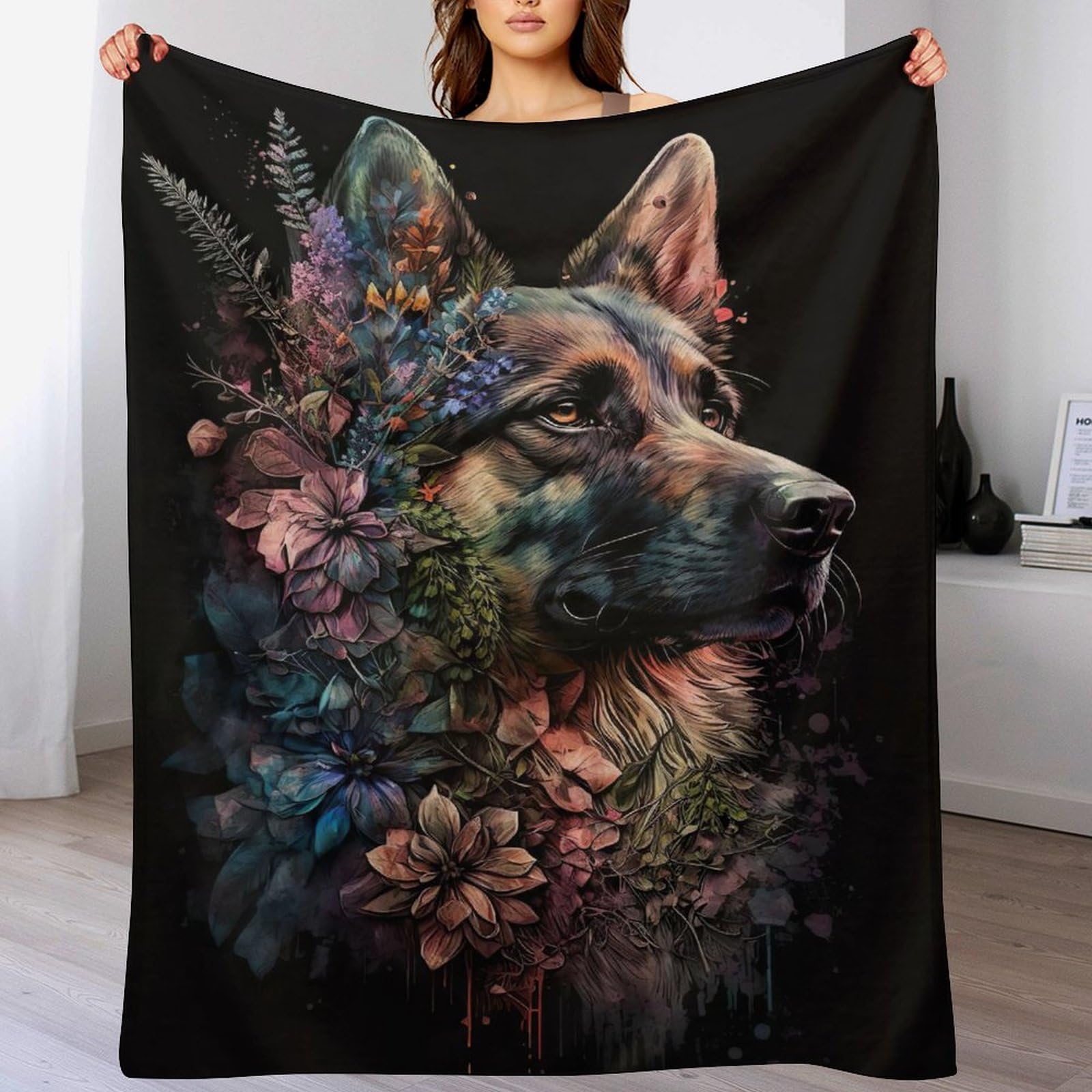 Couverture polaire Berger Allemand douillette pour enfant et salon