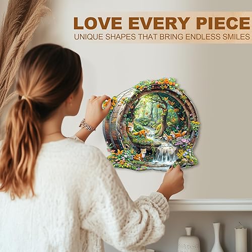 Miniatura 8 de Rompecabezas de madera para adultos, rompecabezas de madera de zorro para adultos, rompecabezas de madera con forma de animal único de 190 piezas