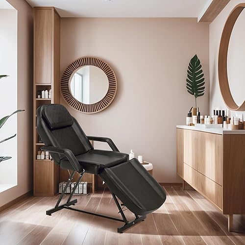 Miniatura 2 de BarberPub Silla de tatuaje ajustable, cama facial multiusos de 72 pulgadas, mesa de tratamiento de tatuajes para clientes y esteticistas, 0015