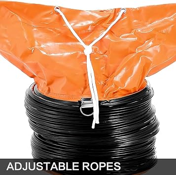 PVC Flexible Duct Hose, HVAC Duct Hosing Flame Retardant for Ventilator Utility Blower Fan with Adjustable Rope and D-Ring, Easy Storage (10inx16ft)