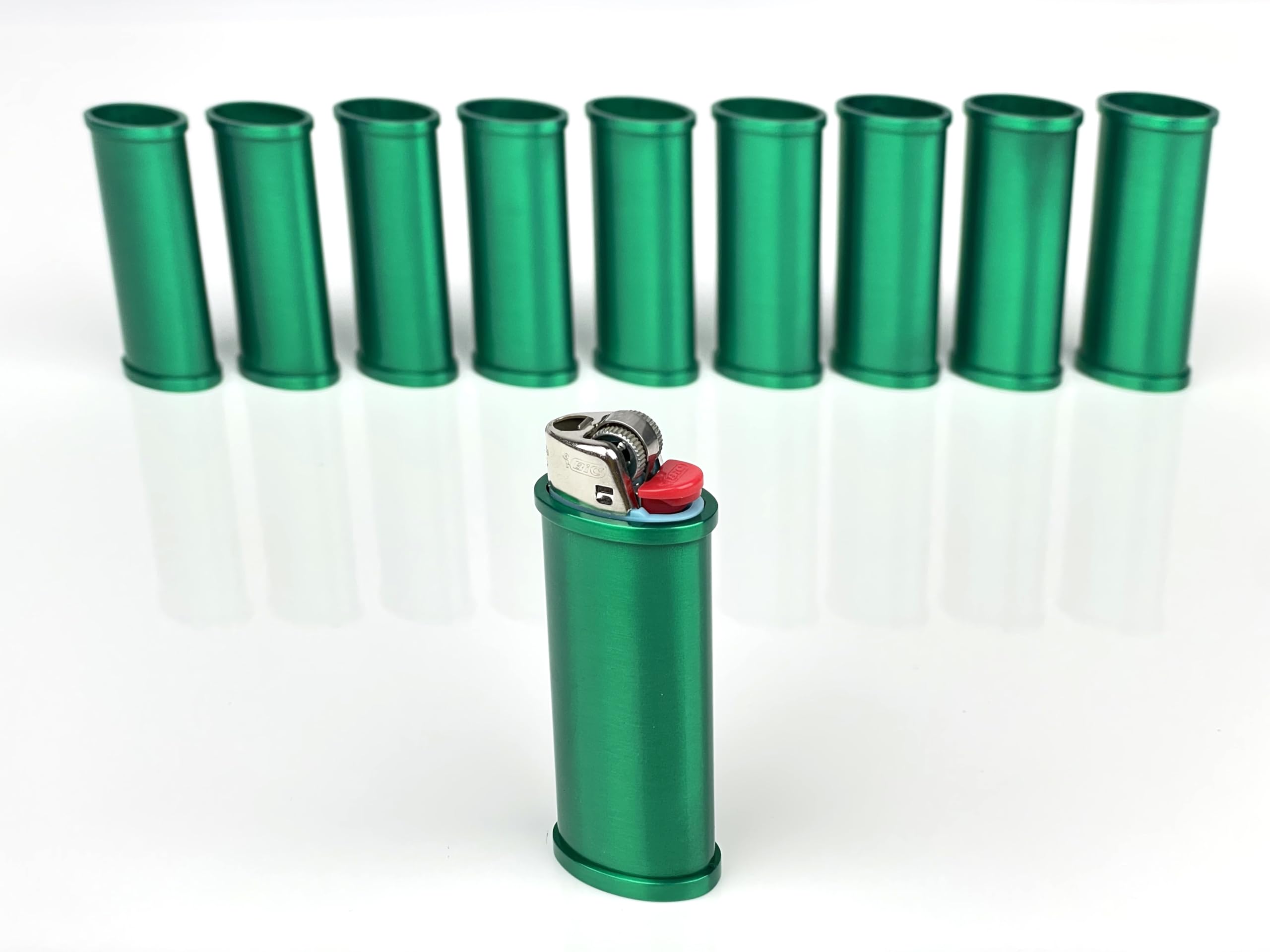 Blank Metal Lighter Case Customizable Reusable Lighter case for Regular Bic J6 lighters - 10 Pack (Green)-picture-22