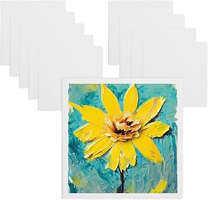 MECCANIXITY Canvas Boards for Painting, 4x4" Cotton Blank Primed Art Canvas Panels Acid-Free for Painting Supplies Oil Acrylic Tempera Watercolor Pouring Paint Artists(White, Pack of 10)