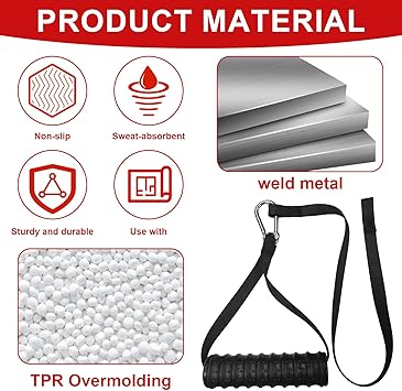 Cuerda Triceps, Accesorios Gym, Accesorios Gym en Casa, Cuerda con Mang, Cuerdas de Resistencia para Ejercicios de Bíceps yTríceps, Puños Tensores para Fitness y Musculación2