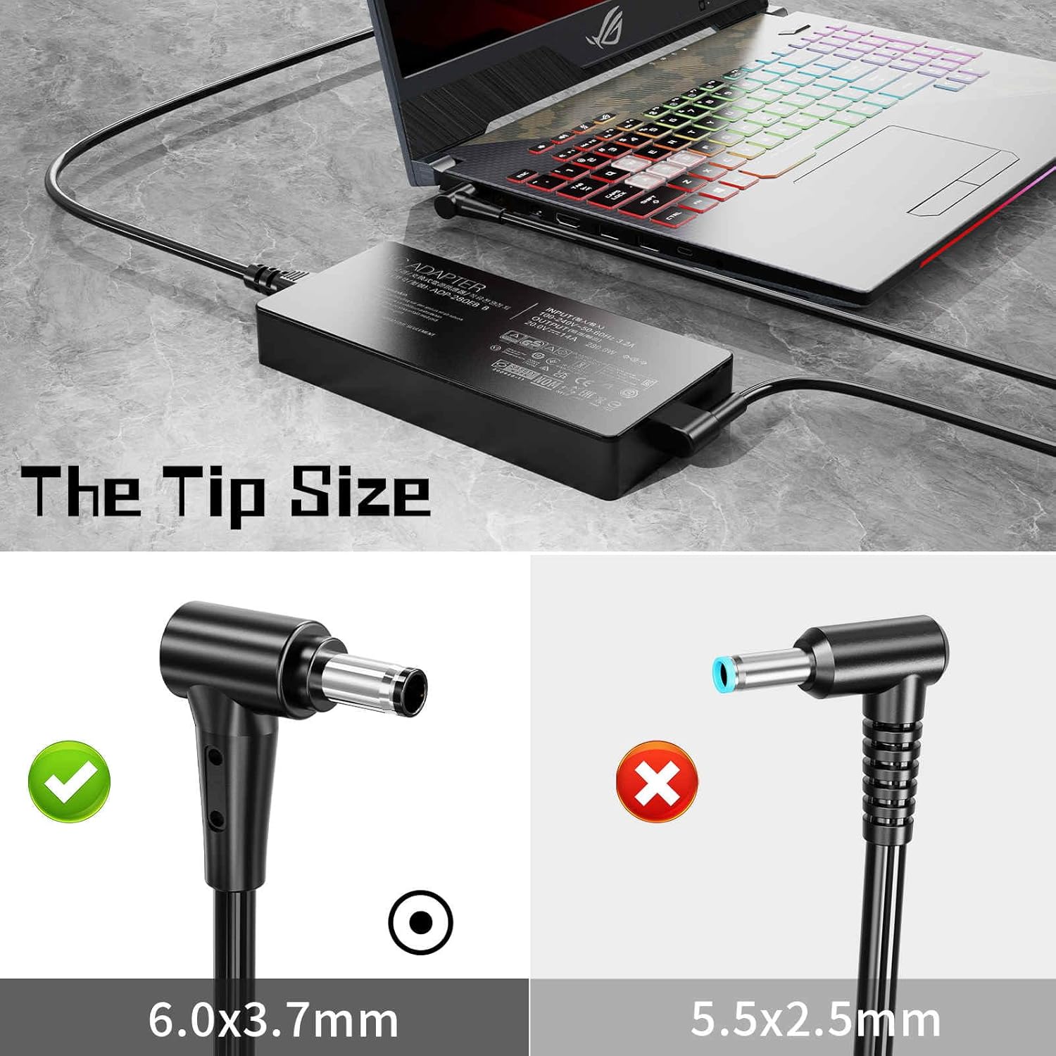 280W 20V 14A Laptop Charger for ASUS ROG Strix G513R G513Q G713R G713Q Scar G15 G16 G17 G18 15 17 G532L G533Z G732L G733Z Hero Scar III G731G G703G G531G Power Adapter