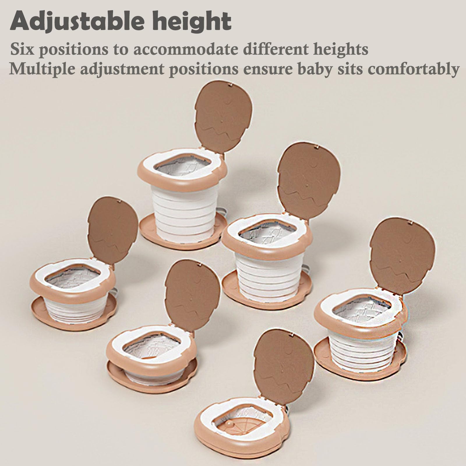 Pot Bebe Toilette,Pot De Voyage Pliant Pour Enfants,Trainer WC Pour Chaise,Camping sur la Route ou Utilisation à la Maison avec sac de Secours Jetable 20pcs (braun)