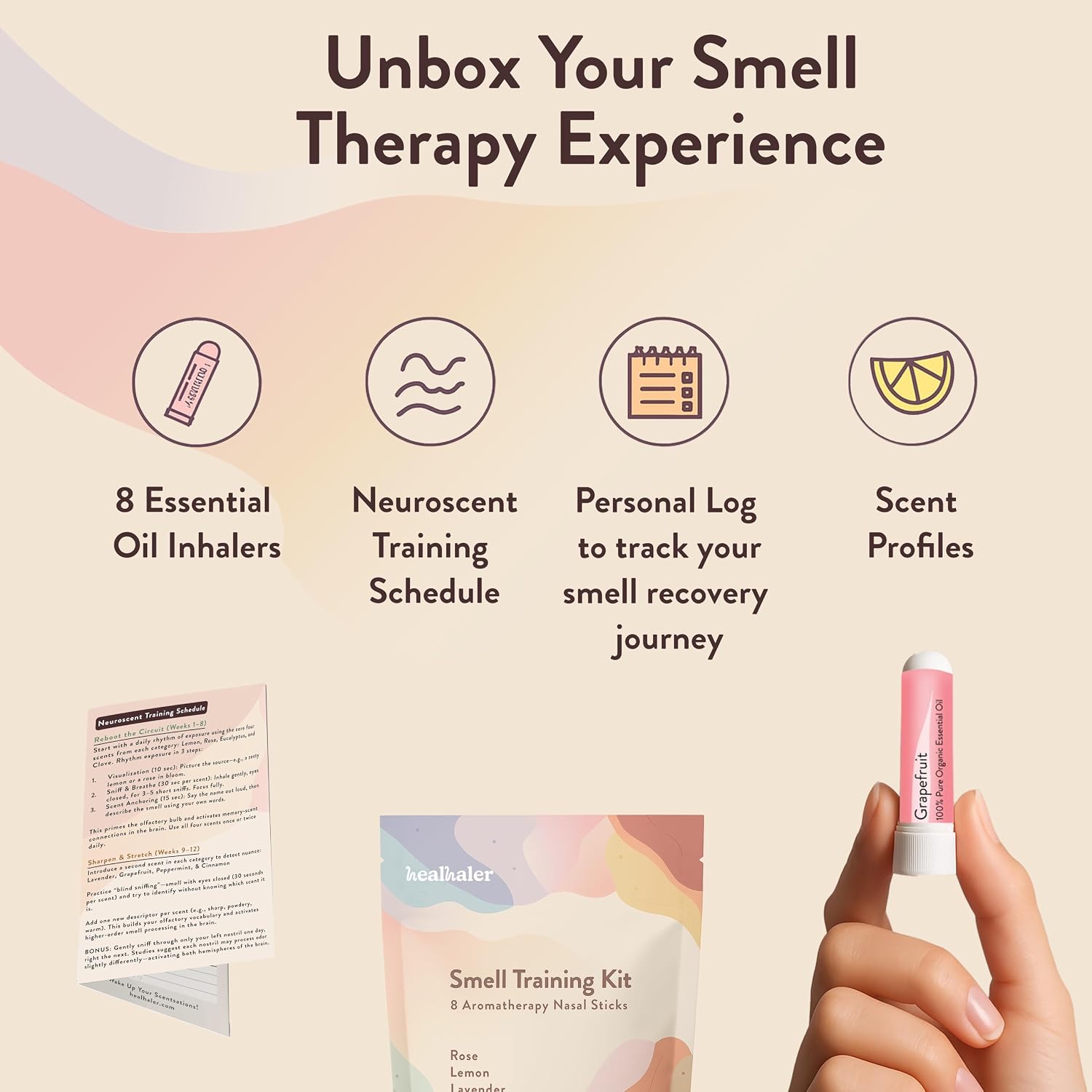 Smell Training Kit, Restore Sense of Smell and Taste, 8 Unique Scents, Made in The USA