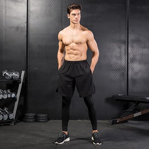 TOPTIE 2 in 1 Men's Active Running 