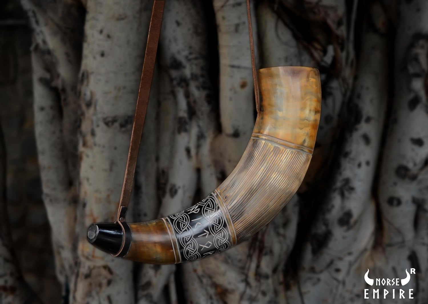 Viking Blowing Horn with Whistle - Handcrafted Ox horn Bugle - Loud Sound - Norse Cosplay, Festivals, Ceremonies - Medieval Horn Instrument