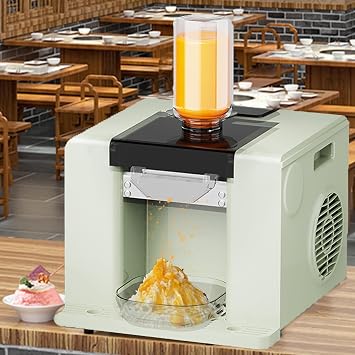 Snowflake Ice Maker, Korean Bingsu Machine, Automatically Electric Ice Shaving Machine with Touch Screen, Rapid Cooling for Family, Party, Office, Restaurant, Bar,Green