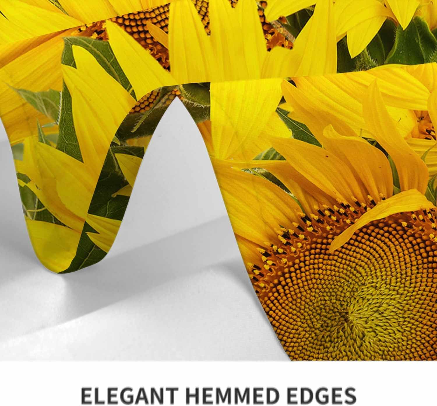 TKS MITLAN Yellow Sunflowers Tablecloth Decor Sunset Sunflower Field Table Cloth Dining Room Kitchen Table Cover 60" X 84" Oblong/Rectangle
