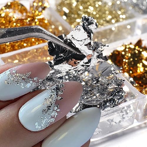 Miniatura 10 de Lentejuelas con purpurina para arte de uñas, 6 rejillas con purpurina floral para uñas, suministros acrílicos de confeti de flores brillantes para