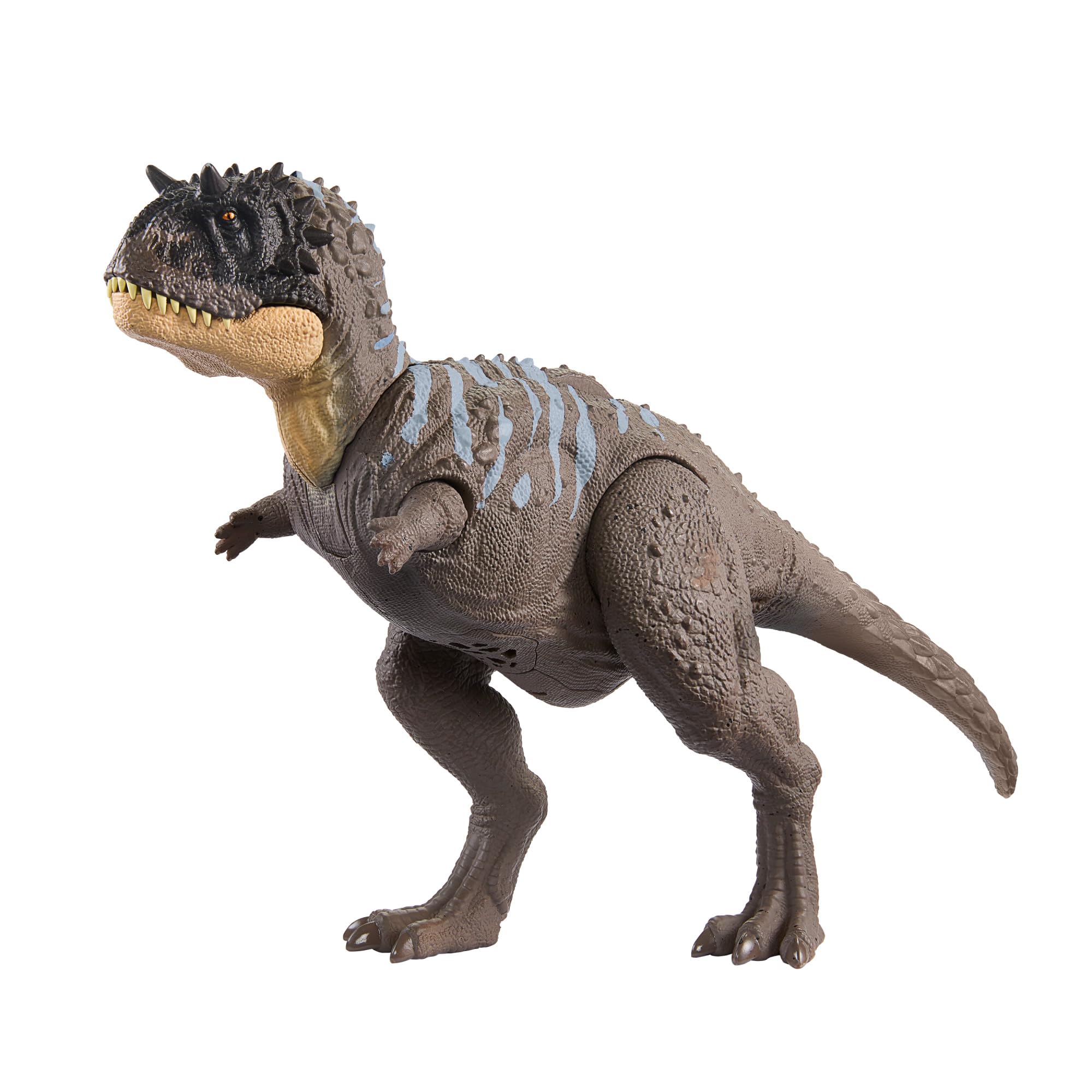 Mattel Jurassic World Groźny Ryk Ekryksinatozaur Figurka dinozaura z rykiem i funkcją ataku, do ustawiania w różnych pozach, zabawa realna i wirtualna HTK70