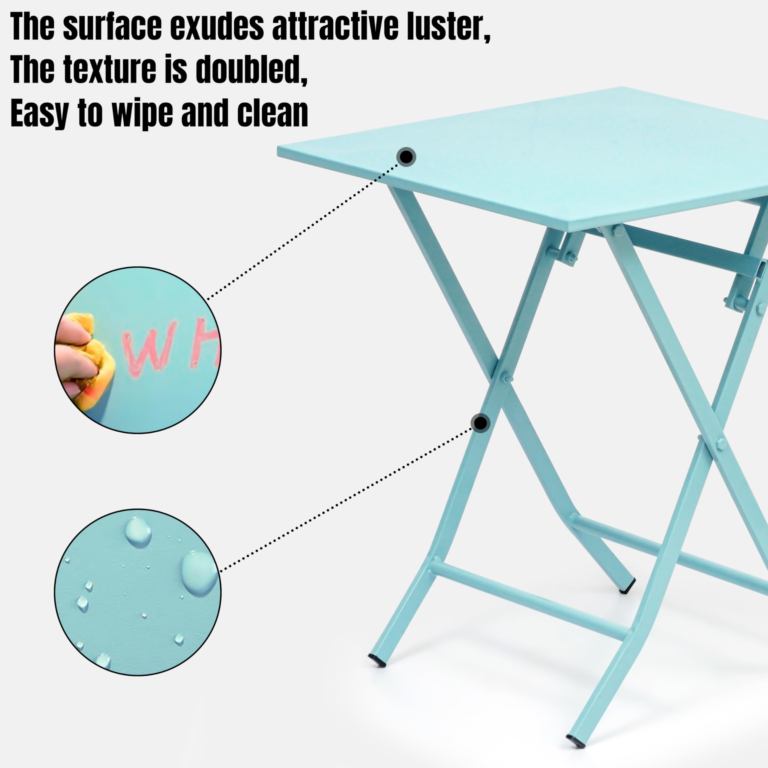 Livzing Metal Folding Camping Table | Sturdy, Portable, 100kg Load Capacity | Foldable Patio, Dining Table |Travel-Friendly Patio, Garden Bench β Blue 1
