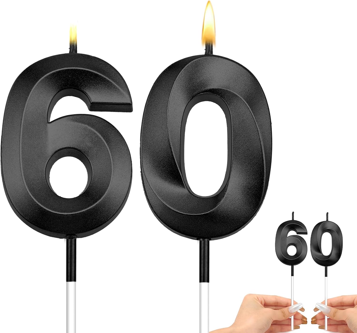 Black Birthday Candles for Cake 30 Candle 30 Birthday Candle 30 Candles for Birthday Cakes 30th Birthday Cake Topper Black Candles Dirty 30 Decorations for Her