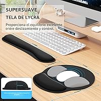 Vista 5 de KTRIO Reposamuñecas ergonómico para teclado y alfombrilla para mouse con reposamuñecas, soporte de muñeca de espuma viscoelástica para escribir