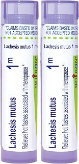 Boiron Lachesis Mutus 1M for Hot Flashes from Menopause - 80 Pellets (Pack of 2)