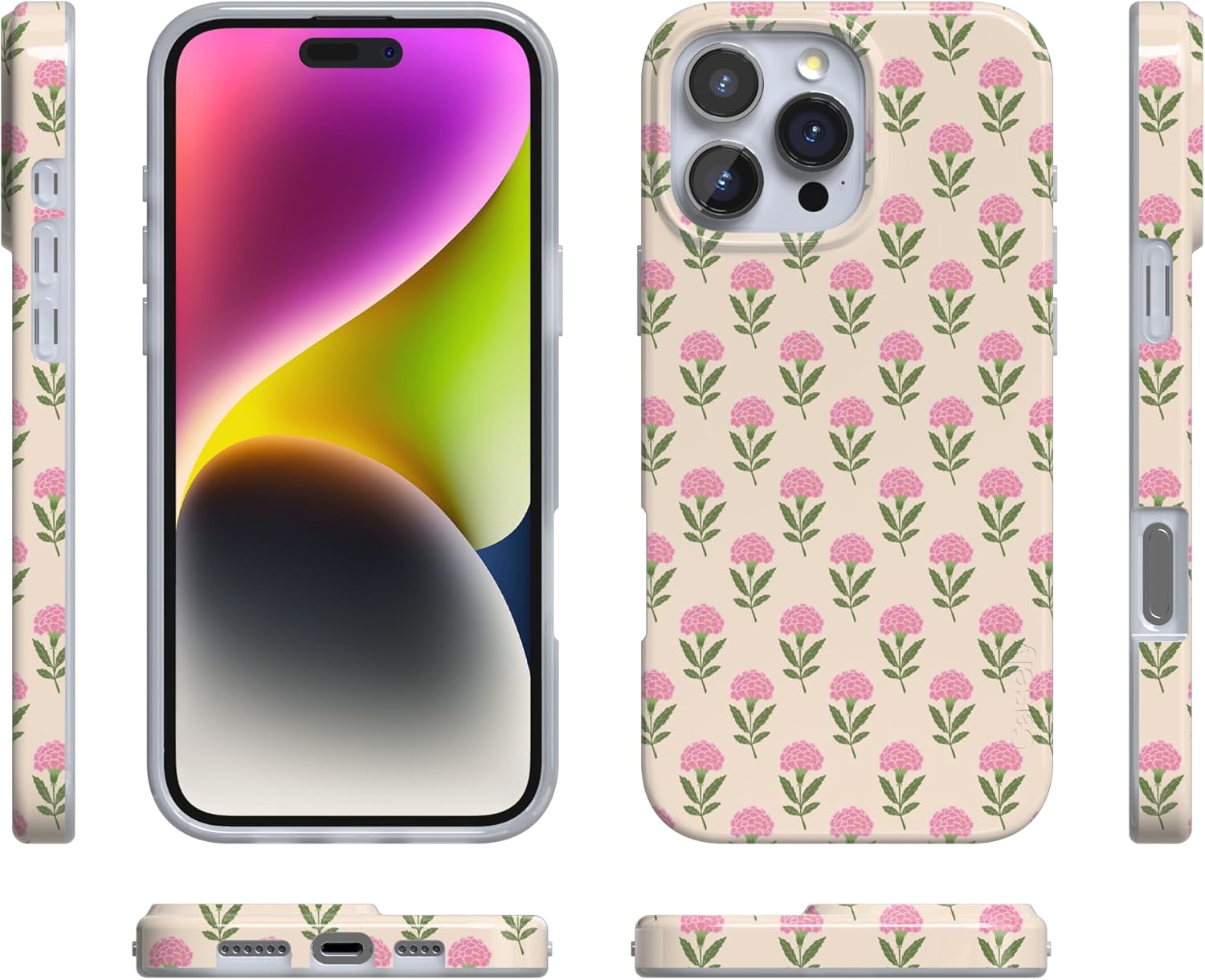 Casely iPhone 16 Pro Case | Jenna's Flowers | Fun on Weekdays | Compatible with MagSafe | Classic Ultra Slim Design