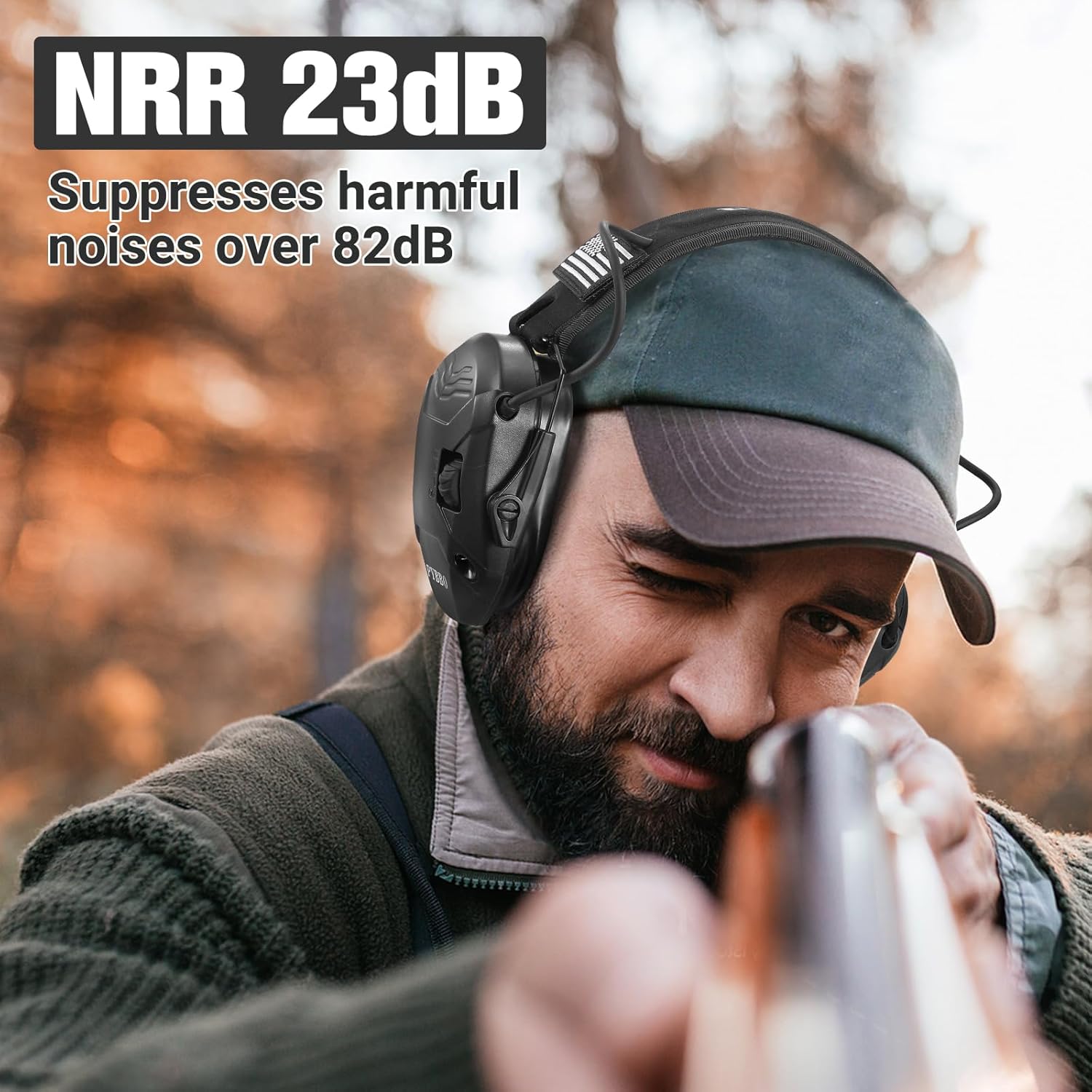 PYBBO Slim Shooting Ear Protection, Gel Ear Pads, NRR 23dB Active Noise Reduction & 3X Sound Amplification for Gun Range