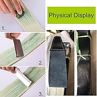 Vista 2 de Paquete de 2 correas rectas de afilado de cuero para afeitar, afilador de cuchillas de borde afilado para peluquero de borde recto, cuchillo