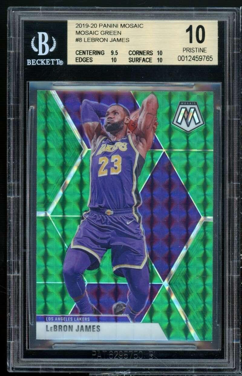 LeBron James Card 2020-21 Panini Mosaic Mosaic 8 (PRISTINE) BGS 10 - Unsigned Basketball Cards