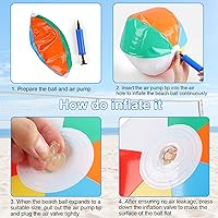 Vista 4 de 2 paquetes de pelotas de playa, pelotas de playa de 20 pulgadas, pelotas de piscina de color arcoíris para piscina, juguetes de playa inflables