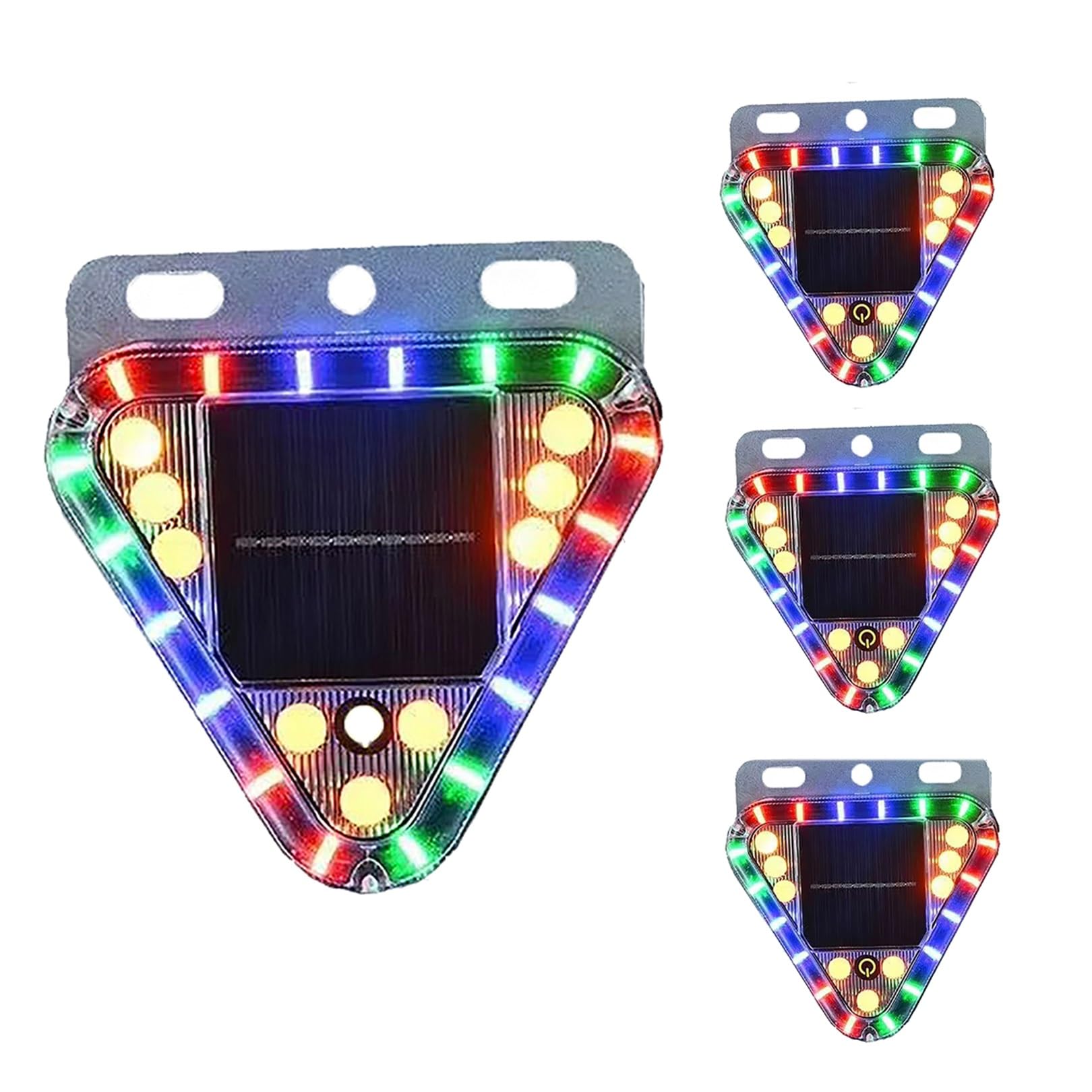 Luces Traseras Intermitentes De Emergencia Solares, Luz Advertencia Impermeable, Baliza Estroboscópica LED Inalámbrica Con Base Magnética For Coche, Vehículo Y Camión(4pack,Magnetic Bracket)