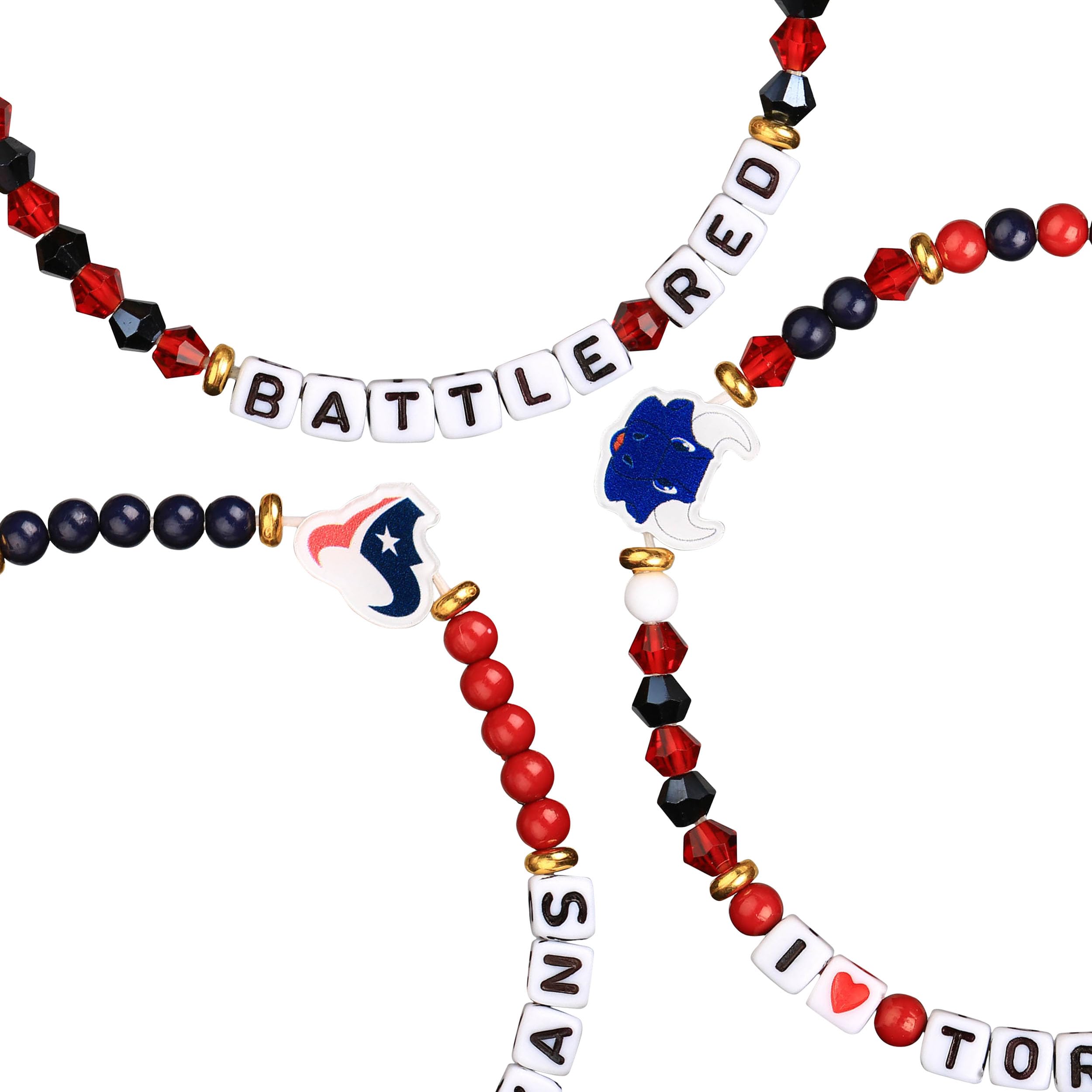 FOCO Houston Texans NFL 3 Pack Team Friendship Bracelet