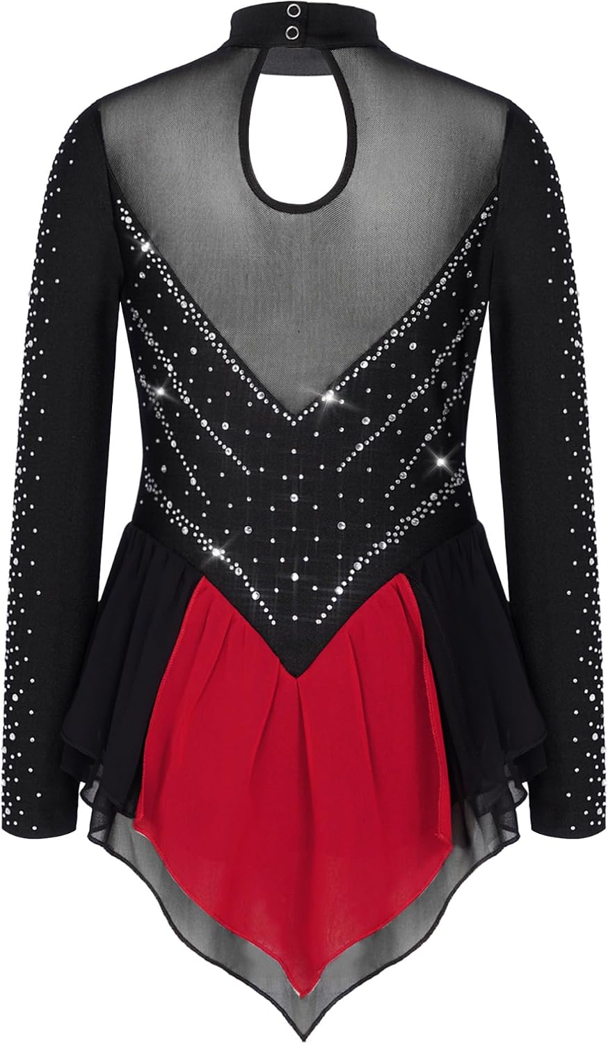 YiZYiF Girls Skating Dress Long Sleeve Tutu Skirt Leotard