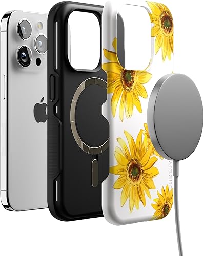 Vista 70 de Casely Funda para iPhone 15 Pro Jardín Secreto Flores mixtas Funda atrevida Compatible con MagSafe y botón de acción Jardín Secreto Floral