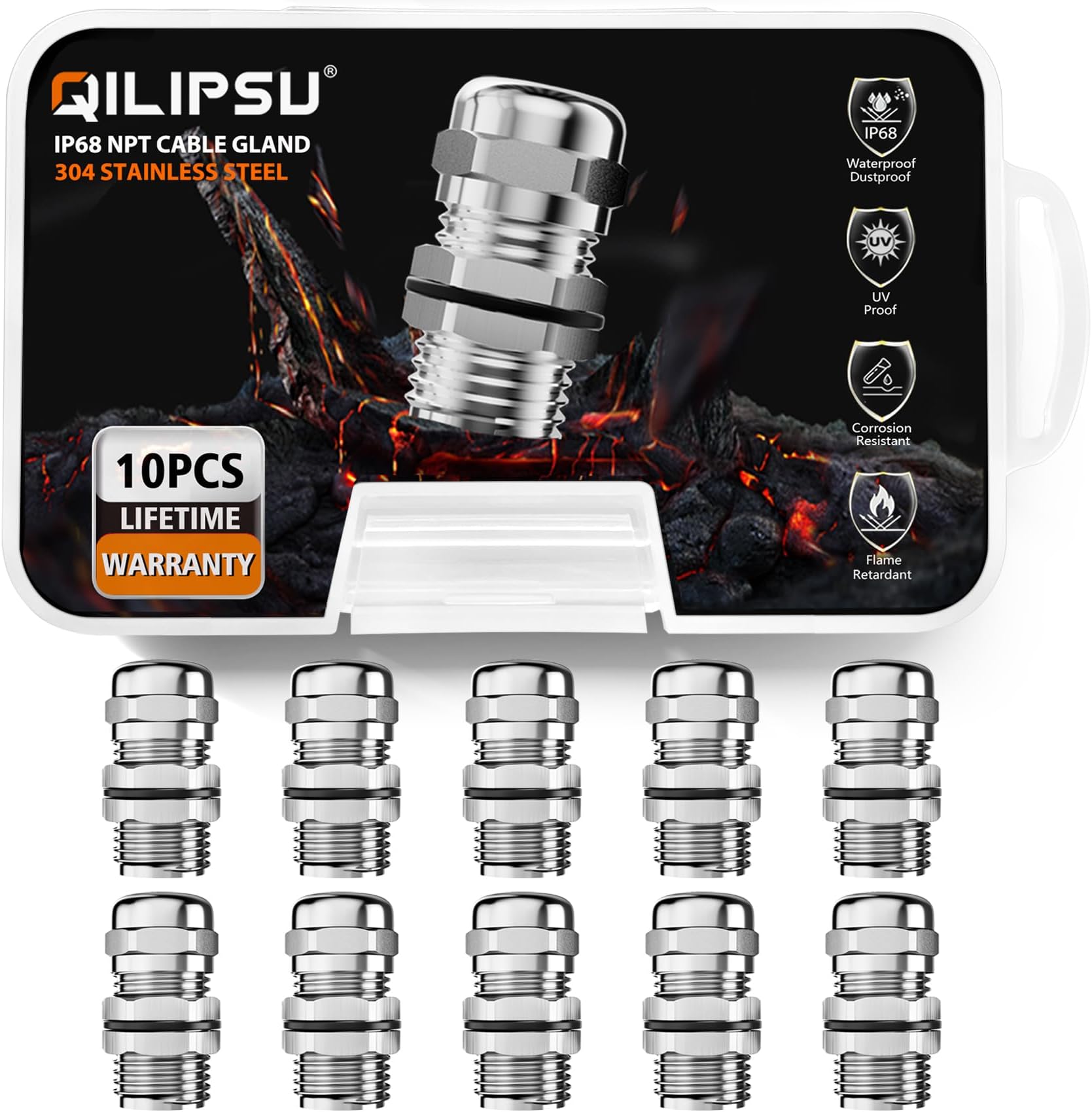 GEVEELIFE Cable Glands IP68 Waterproof NPT Strain Relief Cord Connector