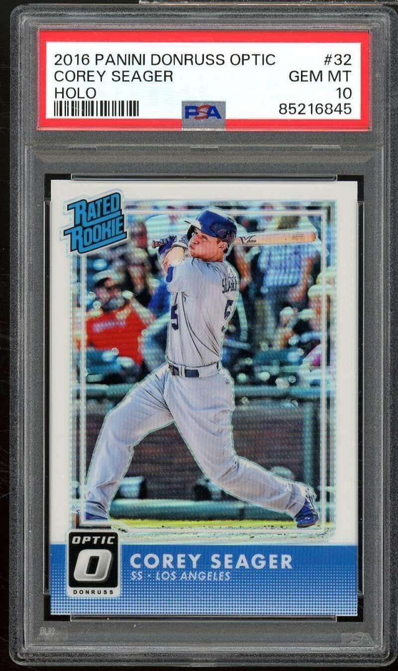 Corey Seager Rookie Card 2016 Donruss Optic Holo #32 PSA 10 - Baseball Slabbed Rookie Cards