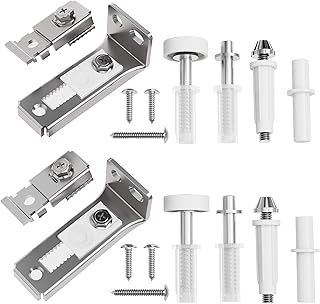 Closet Bifold Door Hardware Kits, Folding Door Bi-Fold Repair Replacement for 1" W Track of Puertas Bedroom Laundry Bathroom, Accessories Include Floor & Top Bracket, Top Pivot Pin, Guide Wheel