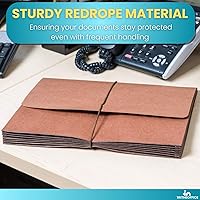 Vista 5 de 1InTheOffice Expanding File Wallet with Flap and Cord Closure, 5-1/4" Expansion, Letter Size, Redrope, 2 Pack