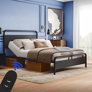FLEXISPOT Queen Adjustable Bed, Complete with Modern Bed Frame, 0°to 60° Head Incline, Quiet Powerful DC Motor, Easy Assembly – Ideal for Relaxation, Reading, and Pressure Relief