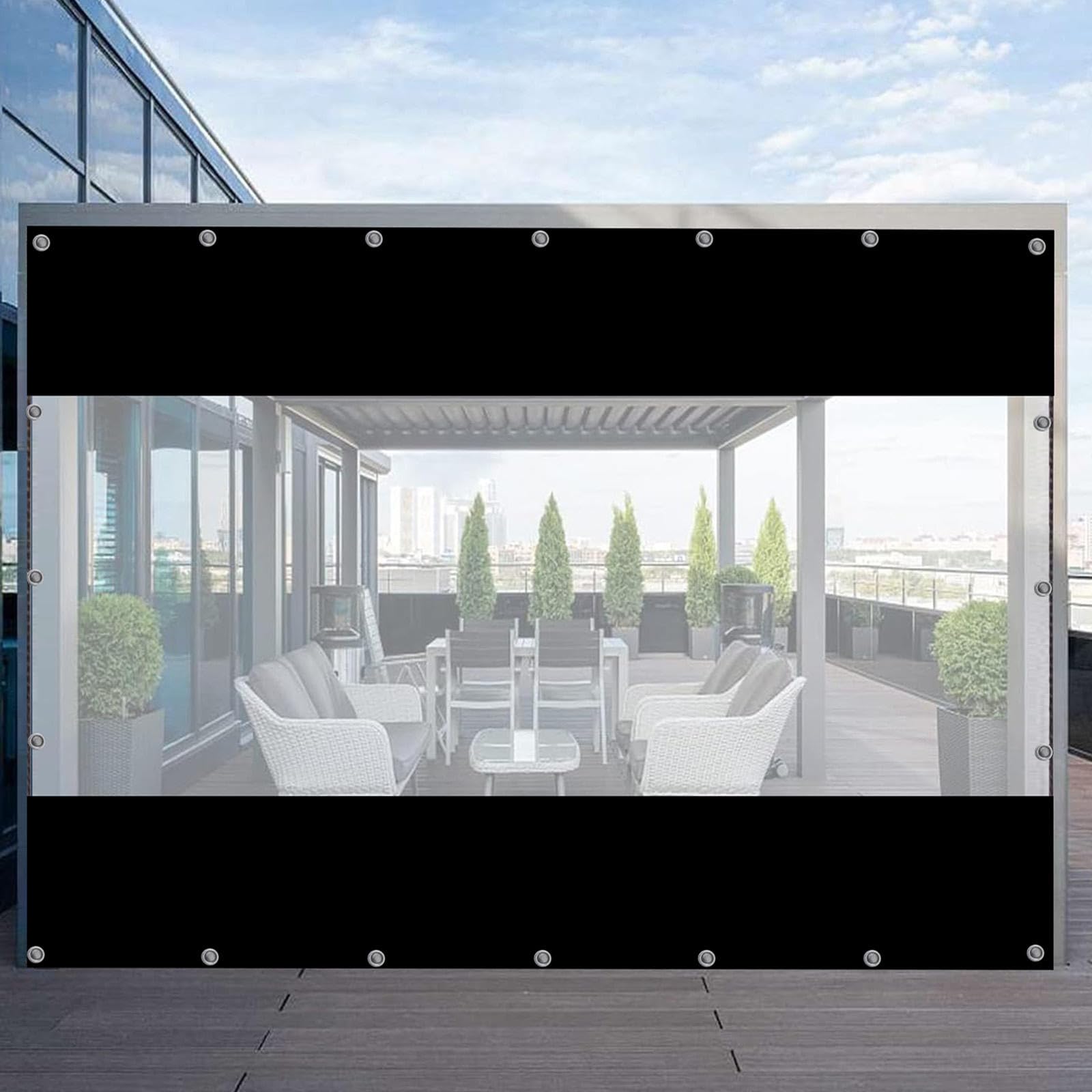 Lona transparente de vinilo impermeable de 3.8 x 2.2 m para paneles laterales