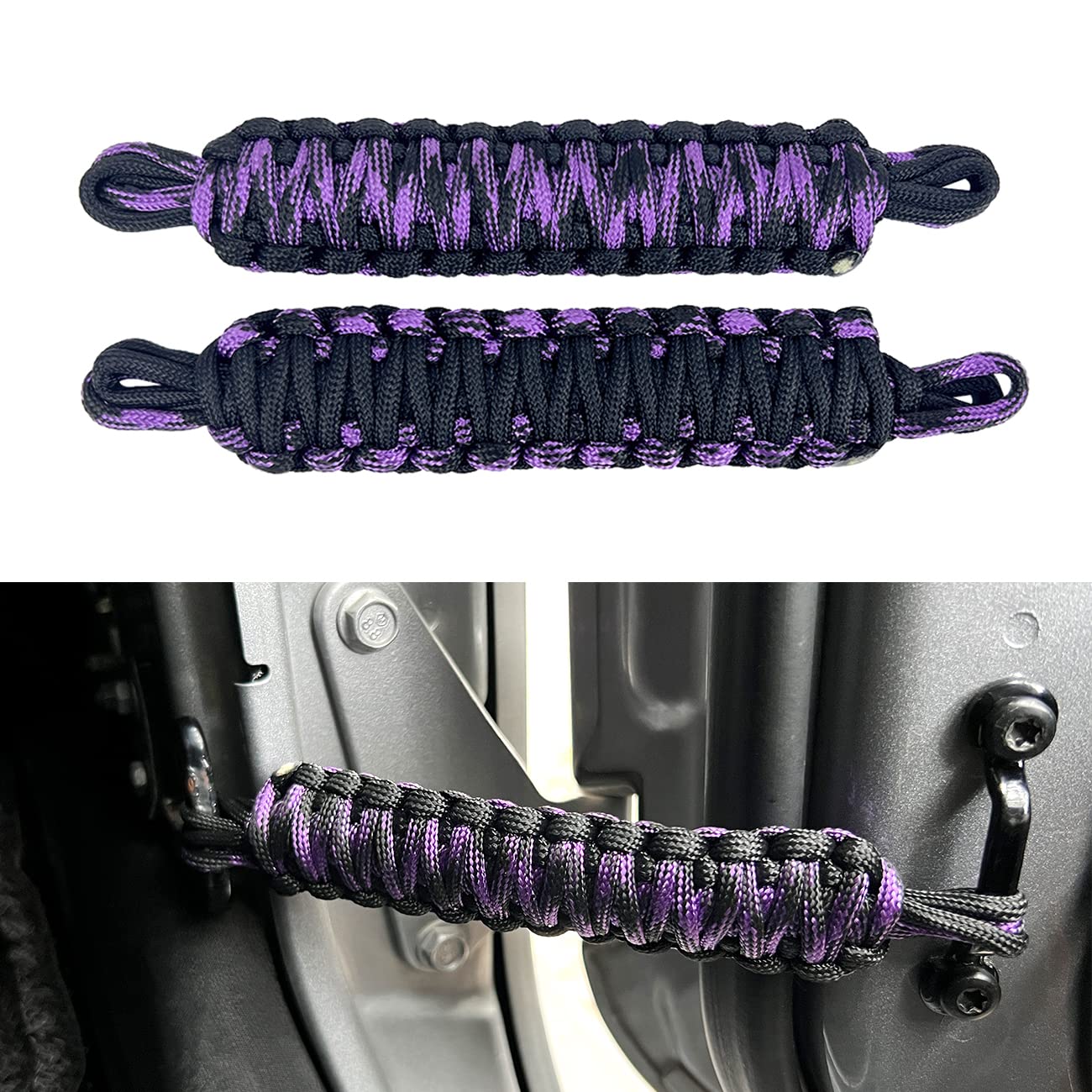 ROMASO Door Limit Strap Replacement for Jeep Wrangler CJ YJ TJ JK JL Heavy Duty Paracord Door Check Straps Door Limiter,Mixed Purple(2Pack)